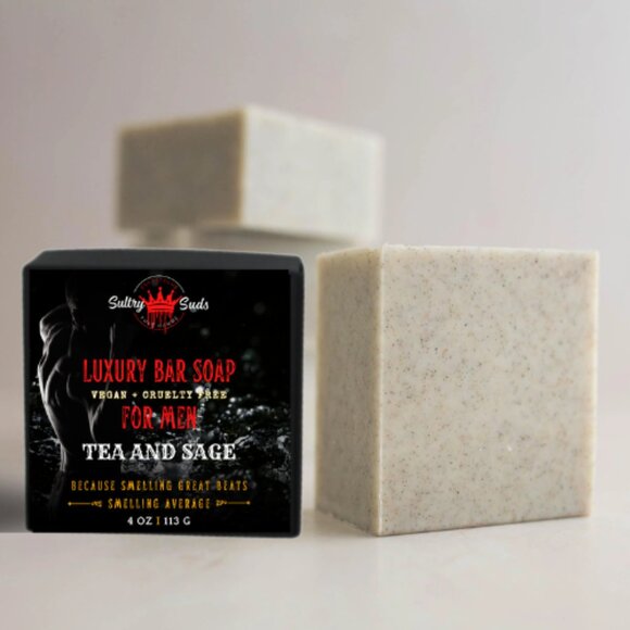 Tea & Sage Vegan Soap - Picture 2 of 2